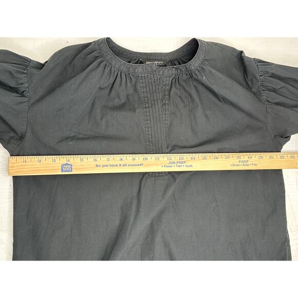 Banana Republic Black Voile Long Puff Sleeve Blouse Breathable Relaxed Casual S - Picture 7 of 7